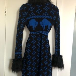 Betsey Johnson Fur Robe Cardigan coat